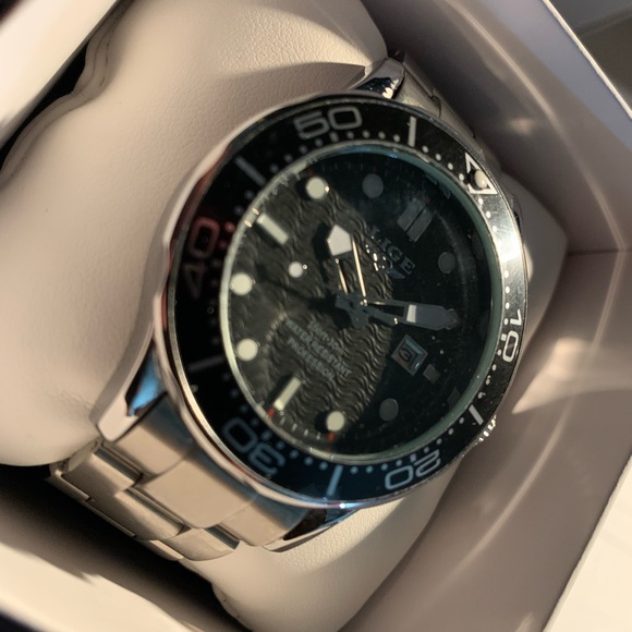 LIGE WATCH silver with black & grey carbon dial. - Picture 2 of 4